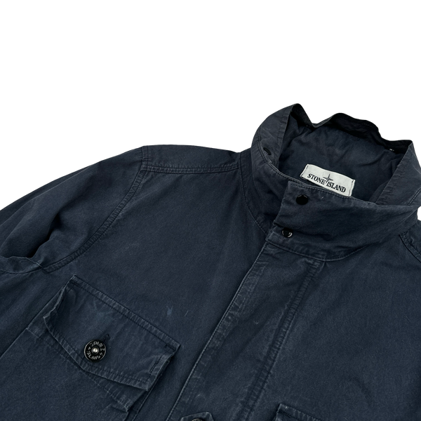 Stone Island 2020 Navy Cotton Cordura Centre Badge Field Jacket - Small