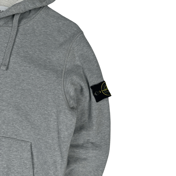 Stone Island 2021 Light Grey Pullover Cotton Hoodie - Small