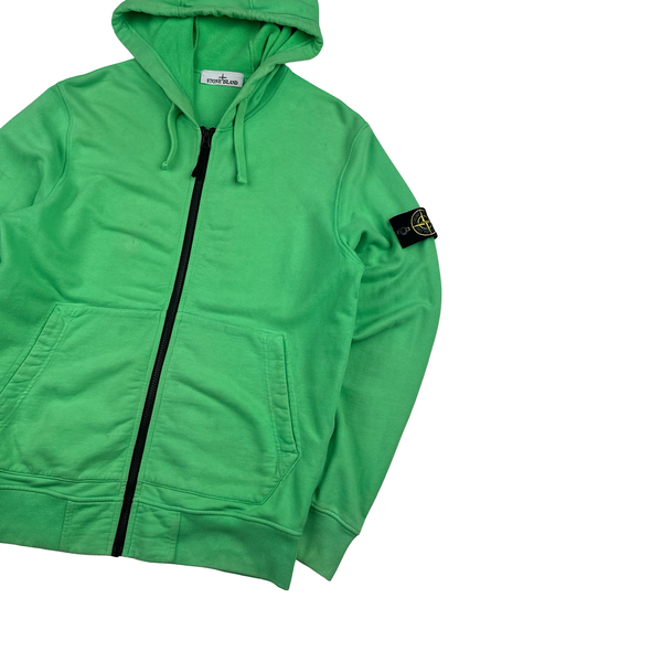 Stone Island 2022 Green Cotton Zipped Hoodie - Medium
