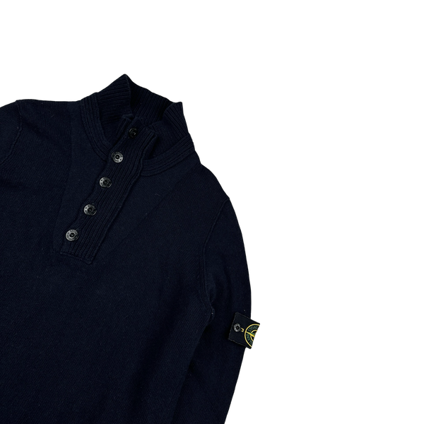 Stone Island 2008 Navy Wool High Neck Pullover Jumper - Large