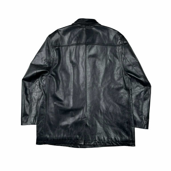 Ralph Lauren Wool Lined Heavyweight Leather Jacket - Large