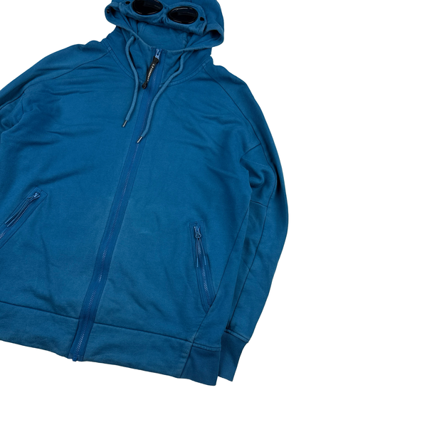 CP Company Blue Spellout Pullover Goggle Hoodie - XL
