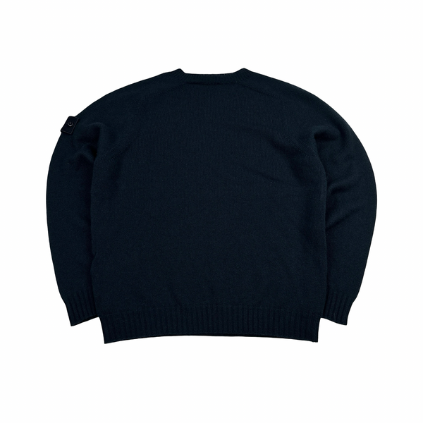 Stone Island 2026 Navy 100% Cashmere Ghost Crewneck Jumper - Large