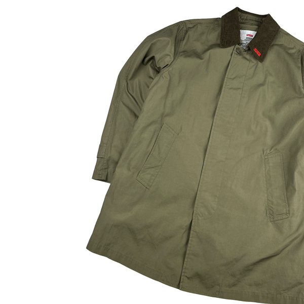 Supreme Khaki Leopard Print Lining Trench Coat - Large