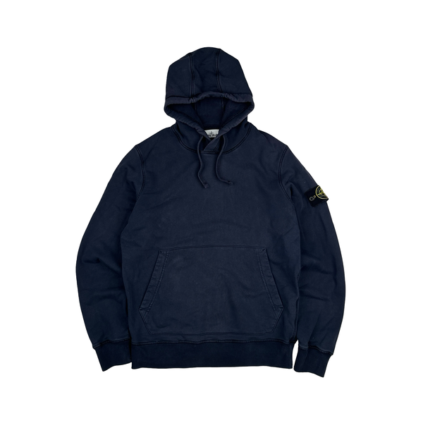 Stone Island 2020 Navy Cotton Pullover Hoodie - Medium