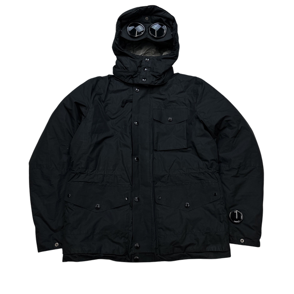 CP Company Black Micro M Down Filled Goggle Jacket - Large
