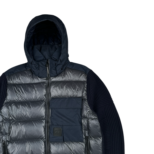 CP Company Navy Hybrid Padded Soft Shell Knit Jacket - XL