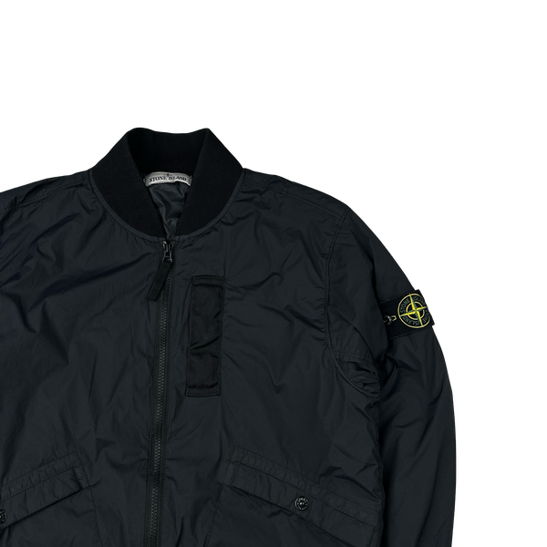 Stone Island 2024 Black Skin Touch Jacket Nylon Primaloft Bomber Jacket - Small