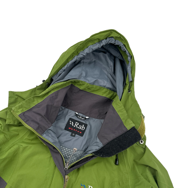 RAB Active Green Colour Block Zipped Raincoat - Women’s Medium