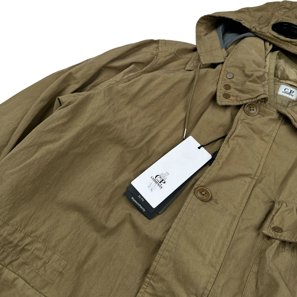 CP Company 50 Fili Down Filled Brown Goggle Jacket - Medium, Large