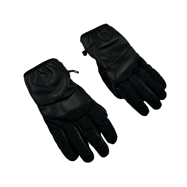 Stone Island Leather Nylon Metal Embossed Compass Gloves