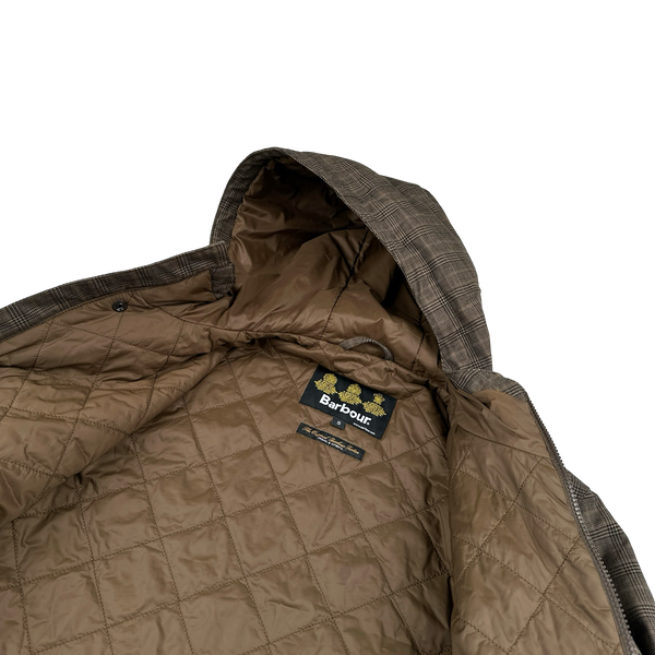 Barbour Audell Checked Quilted Long Jacket - Small