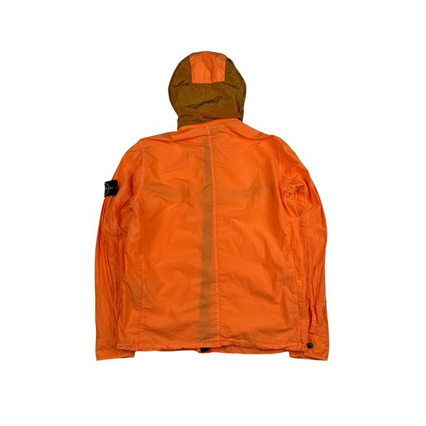 Stone Island 2015 Orange Nylon Metal Hooded Overshirt - Large