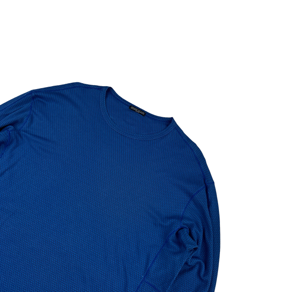 Stone Island 2018 Shadow Project Blue Grid Long sleeve T Shirt - Medium