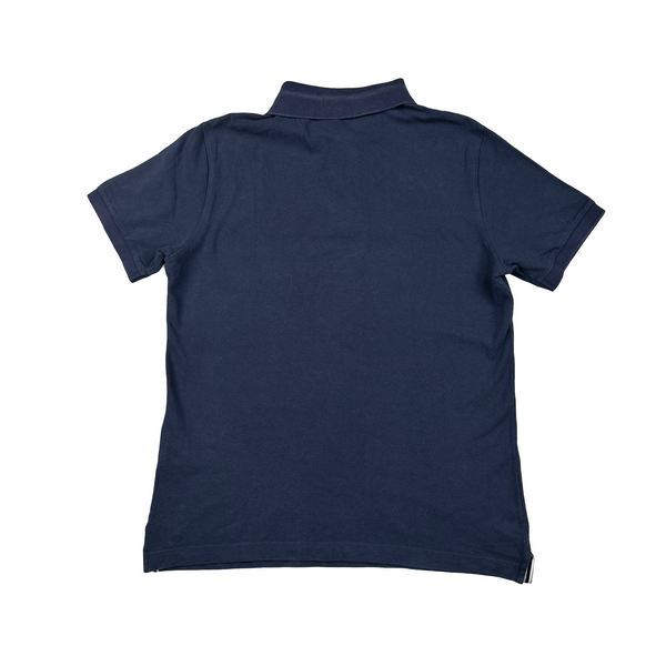 Stone Island Navy Cotton Compass Polo Shirt - Large