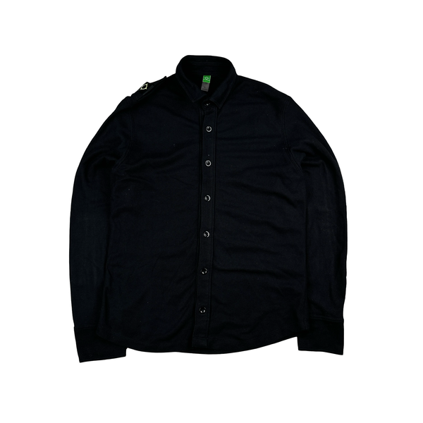 Ma Strum Black Cotton Buttoned Badge Shirt  - XL