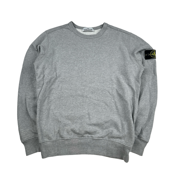 Stone Island 2019 Light Grey Cotton Crewneck - Medium