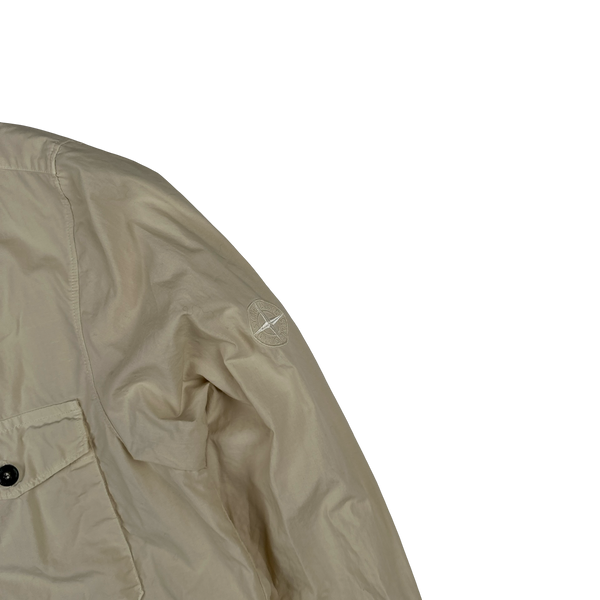 Stone Island 2020 Cream Cotton Buttoned Compass Shirt - Small