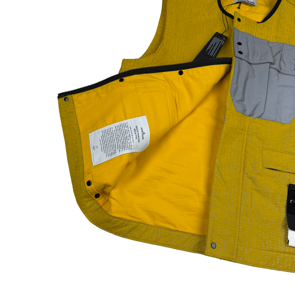 Stone Island 2022 Yellow Needle Punched Reflective Gilet - Large