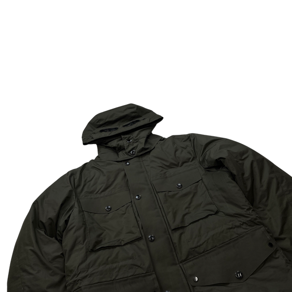 CP Company Khaki Micro M Down Filled Goggle Jacket - Medium