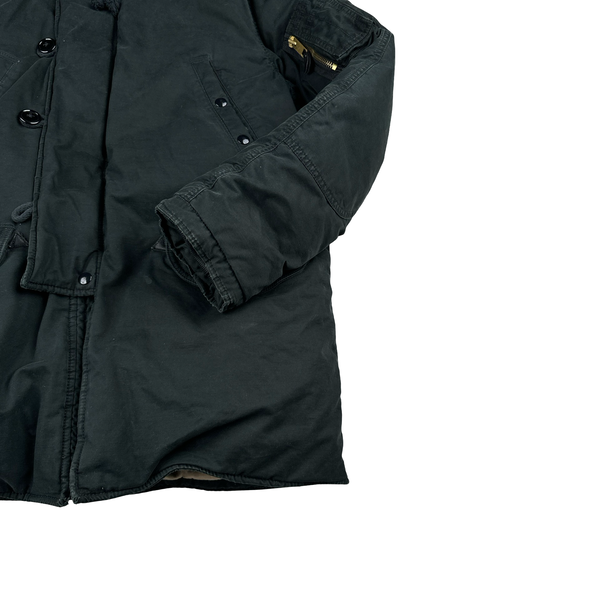 Ralph Lauren Black Fur Hooded Parka Jacket - Small