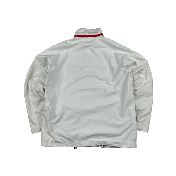 Prada Red Neck Tab White Convertible Goretex Prototype Zipped Jacket - XL