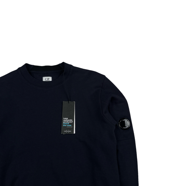CP Company Navy Lens Viewer Cotton Pullover Jumper - XS