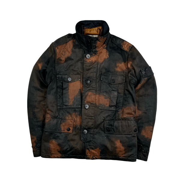 Stone Island Raso Hand Painted Tortoise Shell Camo Field Jacket - Small