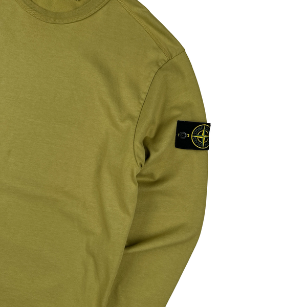 Stone Island 2021 Olive Green Cotton Long Sleeve Jumper - Medium