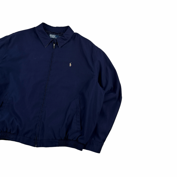 Ralph Lauren Navy Harrington Zipped Quilted Jacket - XL