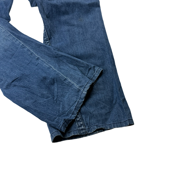 True Religion Blue Washed Flared Jeans - Large