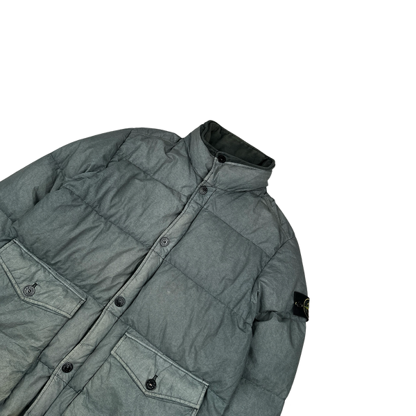 Stone Island 2017 Grey Resin Poplin Down TC Puffer - Medium