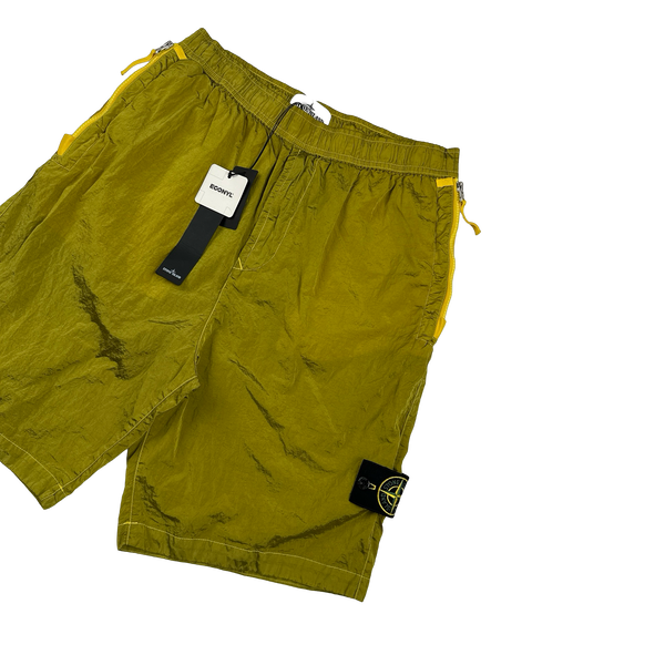 Stone Island 2023 Yellow Nylon Metal Econyl Shorts - Medium