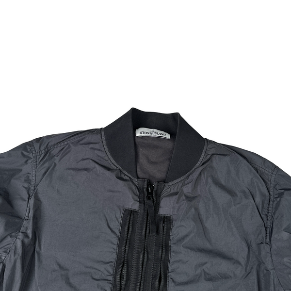 Stone Island 2017 Black Garment Dyed Crinkle Reps Jacket - Small