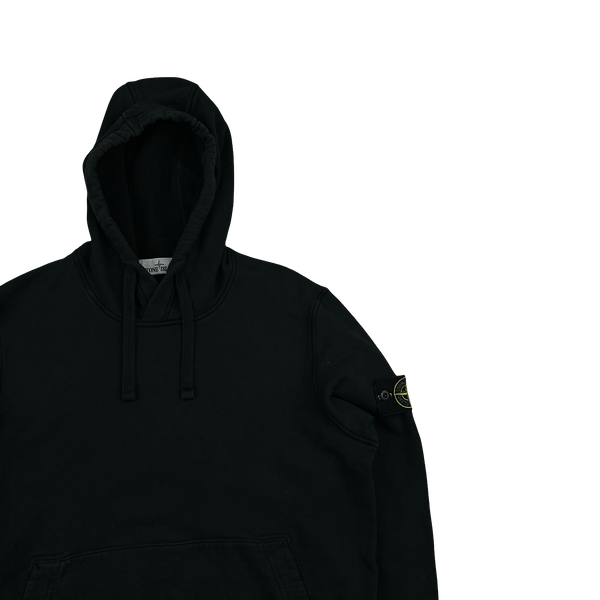 Stone Island 2022 Black Pullover Cotton Hoodie - Small
