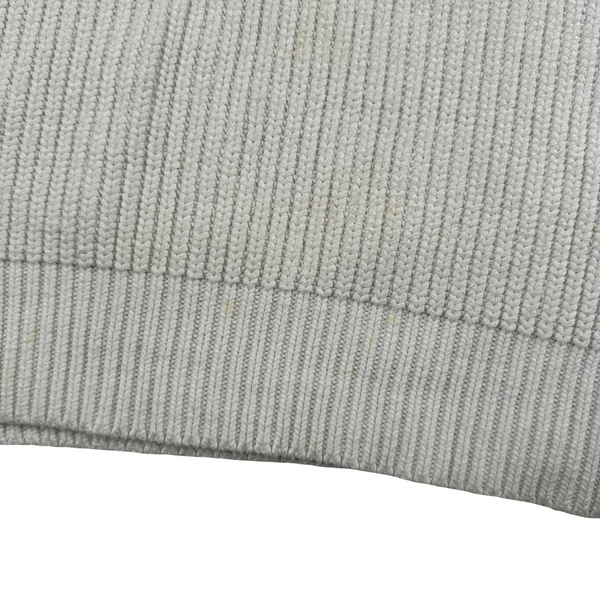Henri Lloyd Thick Knitted Cotton Hooded White Jumper - XL