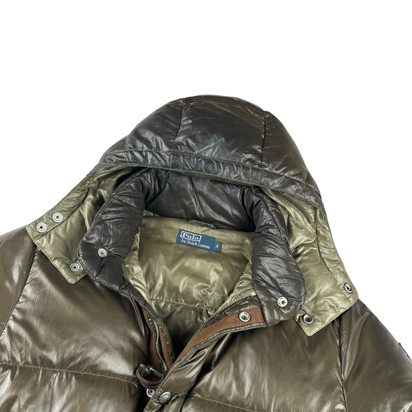Ralph Lauren Brown Down Filled Hooded Puffer Jacket - Small