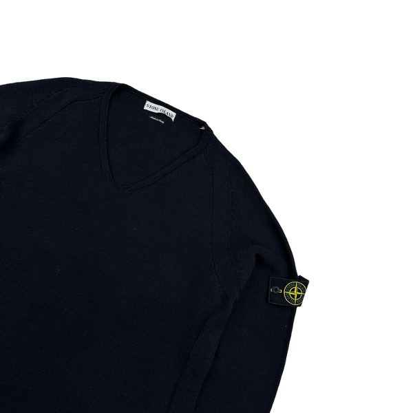 Stone Island 2002 Vintage Navy Cotton Knit - Large
