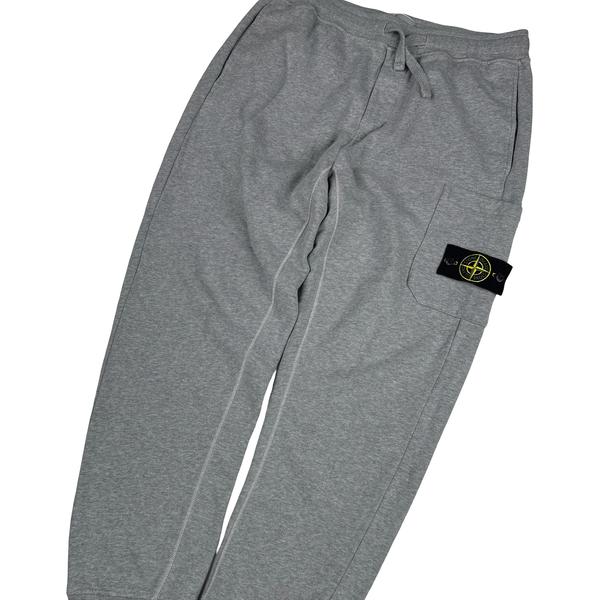 Stone Island 2023 Grey Hooded Cotton Joggers Tracksuit - Medium