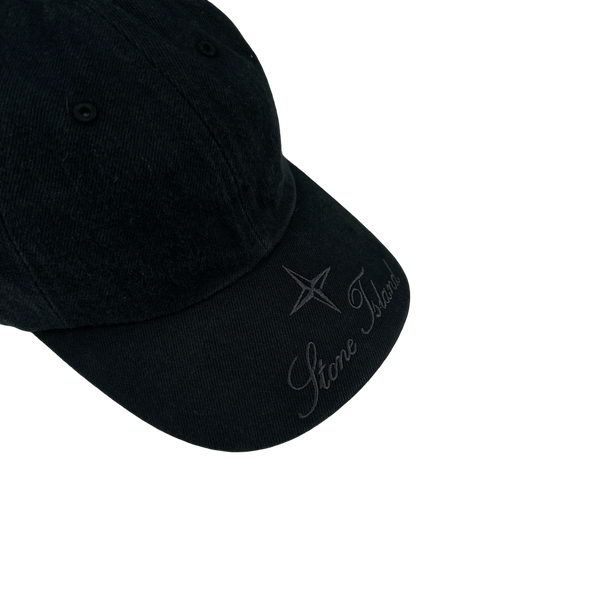 Stone Island X Supreme 2023 Black Canvas Vintage Spellout Cap