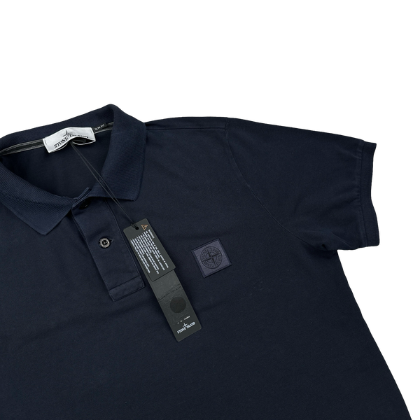 Stone Island 2022 Navy Cotton Polo Shirt - Medium