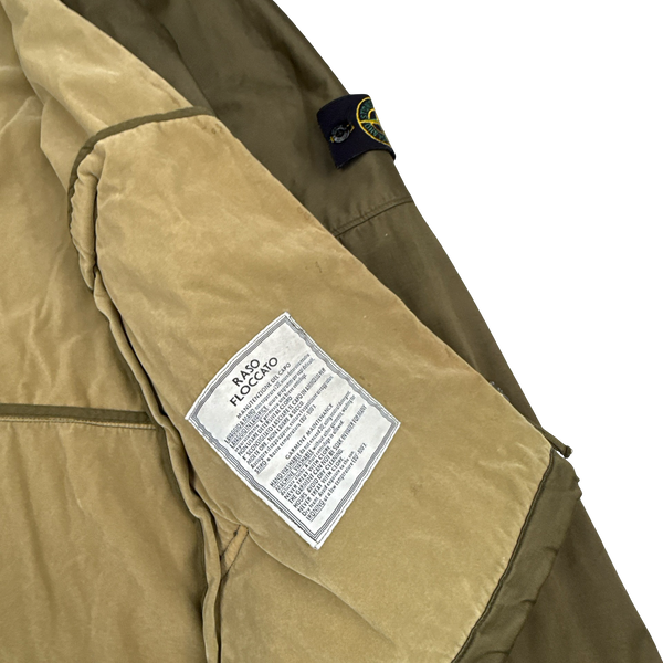 Stone Island 2005 Khaki Green Raso Floccato Riot Mask Sniper Jacket - XL