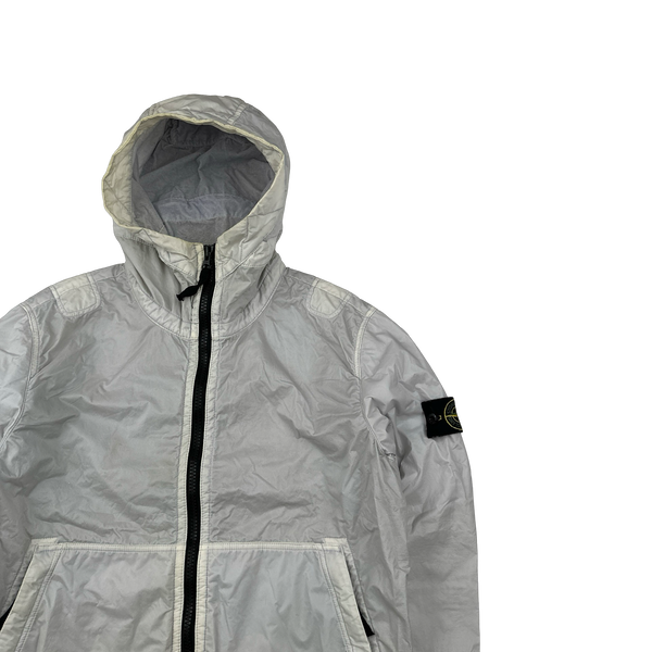 Stone Island 2018 Ice White Lamy Flock Hooded Jacket - Medium