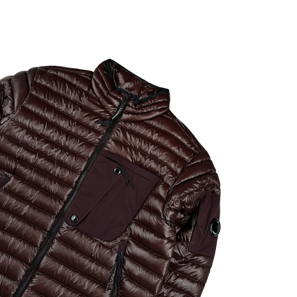 CP Company Burgundy DD Shell Puffer Jacket - Medium