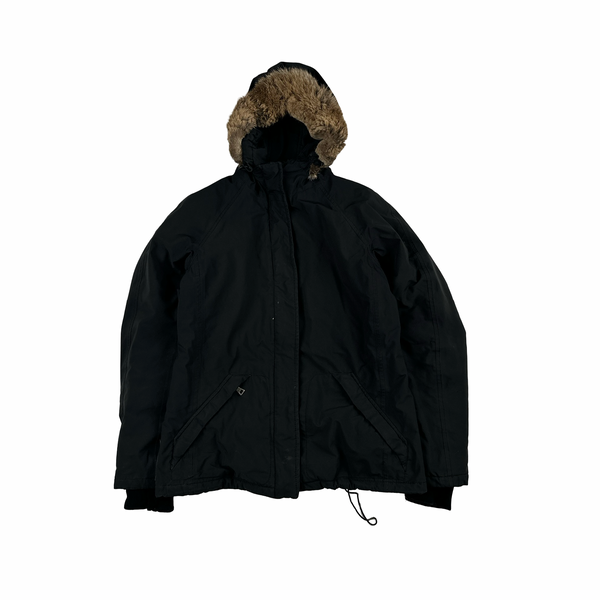 Prada Black Racoon Fur Hood Goretex Parka Jacket - XS