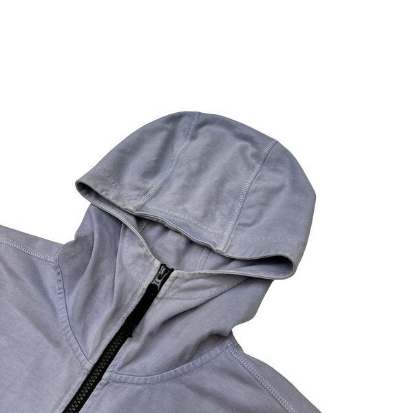 Stone Island 2019 Lavender Purple Cotton Zipped Hoodie - Medium