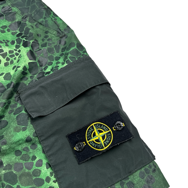 Stone Island 2018 Alligator Green Camo Shorts - 30"