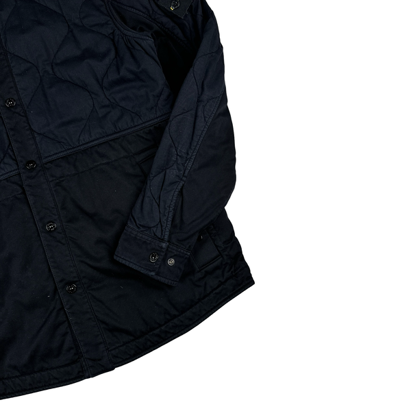 Stone Island Navy Cotton Quilted Overshirt - Large