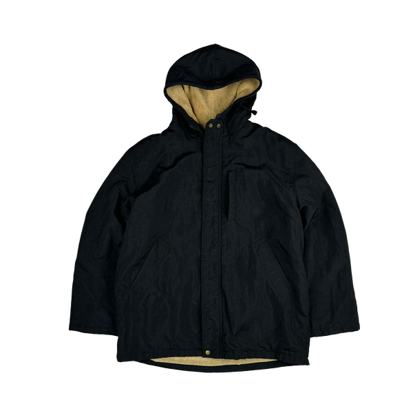CP Company 1995 Thick Nylon Vintage Fleece Lined Hooded Jacket - Large