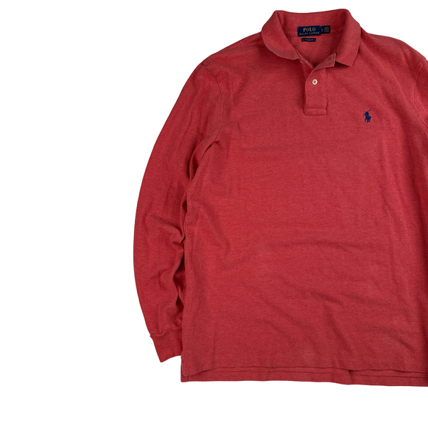 Ralph Lauren Hot Pink Long Sleeve Polo Shirt - Large